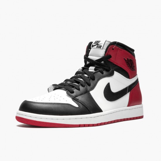 Uomo Air Jordan 1 Retro High Black Toe 555088-184 Scarpe Da Ginnastica