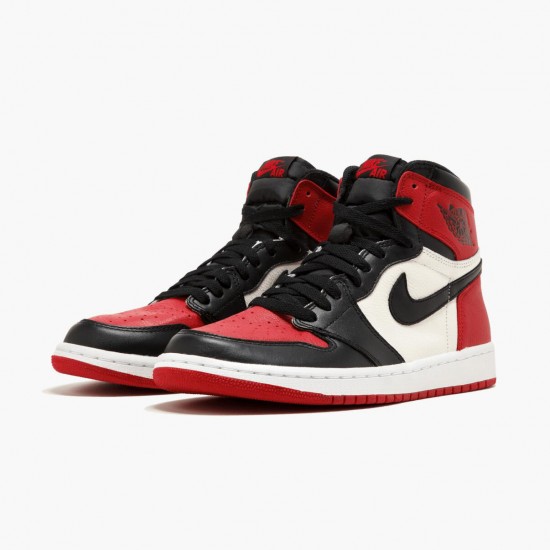 Donna/Uomo Air Jordan 1 Retro High Bred Toe 555088-610 Scarpe Da Ginnastica