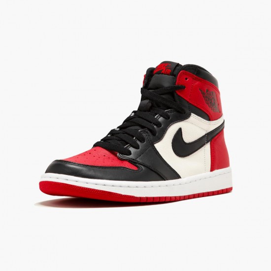 Donna/Uomo Air Jordan 1 Retro High Bred Toe 555088-610 Scarpe Da Ginnastica