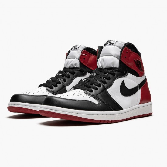 Uomo Air Jordan 1 Retro High OG Black Toe 555088-125 Scarpe Da Ginnastica