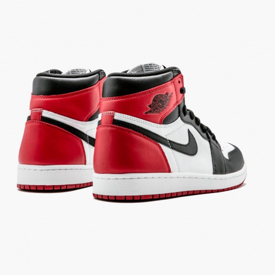 Uomo Air Jordan 1 Retro High OG Black Toe 555088-125 Scarpe Da Ginnastica