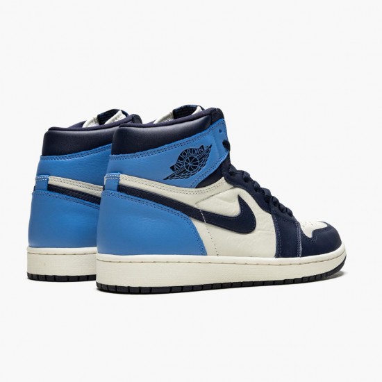 Uomo Air Jordan 1 Retro High OG Obsidian University Blue 555088-140 Scarpe Da Ginnastica