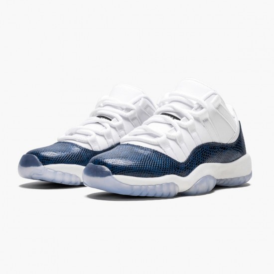 Uomo Air Jordan 11 Low Navy Snakeskin CD6847-102 Scarpe Da Ginnastica