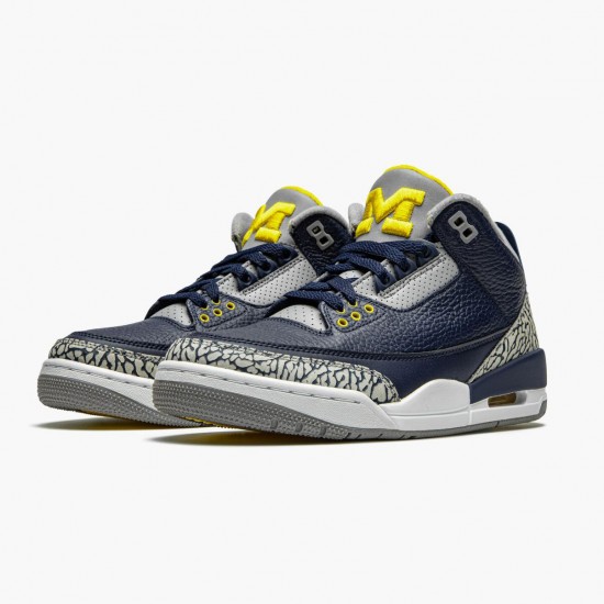 Uomo Air Jordan 3 Retro Michigan AJ3-820064 Scarpe Da Ginnastica