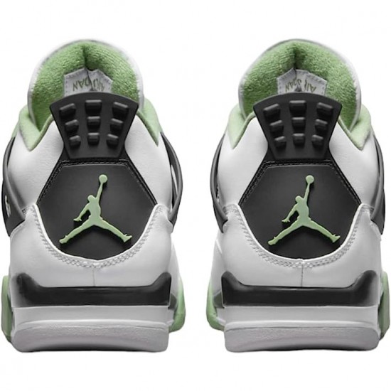 Uomo Air Jordan 4 Retro White Oil Green Dark Ash AQ9129-103 Scarpe Da Ginnastica