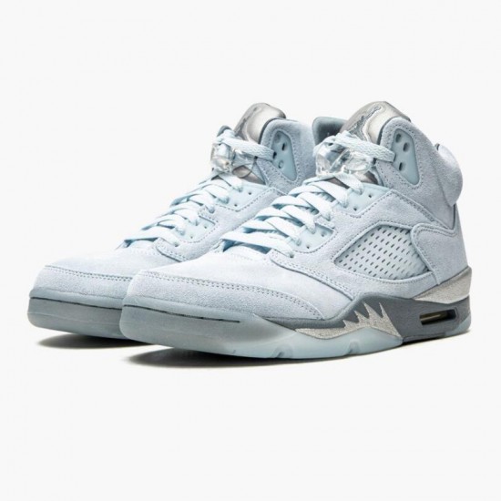 Donna/Uomo Air Jordan 5 Retro Bluebird With Silver White DD9336-400 Scarpe Da Ginnastica