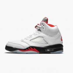 Uomo Air Jordan 5 Retro Fire Red Silver Tongue DA1911-102 Scarpe Da Ginnastica