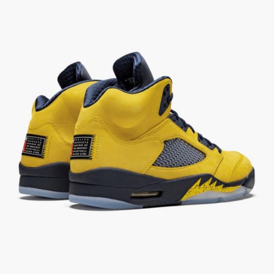 Donna/Uomo Air Jordan 5 Retro Michigan 2019 AmarilloCollege Navy CQ9541-704 Scarpe Da Ginnastica