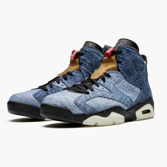 Donna/Uomo Air Jordan 6 Retro Washed Denim 384664-060 Scarpe Da Ginnastica