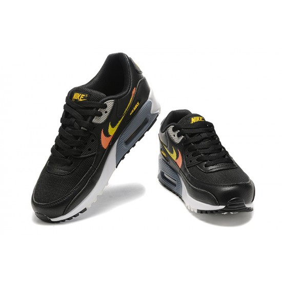 Nike Air Max 90 Uomo Nero Giallo E Arancia Scarpe Da Ginnastica