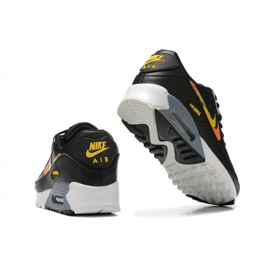 Nike Air Max 90 Uomo Nero Giallo E Arancia Scarpe Da Ginnastica