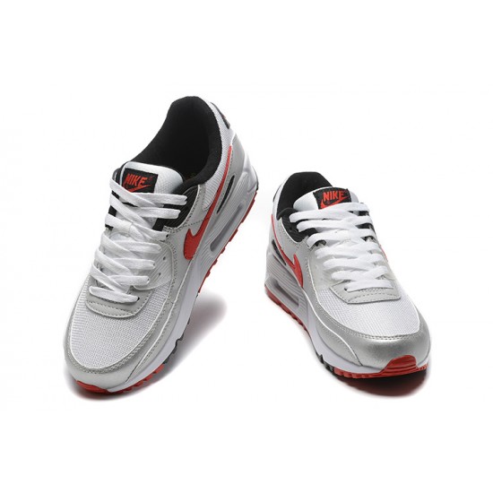 Nike Air Max 90 Uomo Argento Rosso Scarpe Da Ginnastica