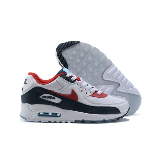 Nike Air Max 90 Uomo Bianco Rosso DJ5170-100 Scarpe Da Ginnastica