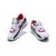 Nike Air Max 90 Uomo Bianco Rosso DJ5170-100 Scarpe Da Ginnastica