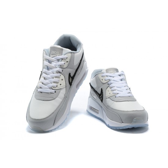 Nike Air Max 90 Donna/Uomo Grigio Bianco CN8607-002 Scarpe Da Ginnastica