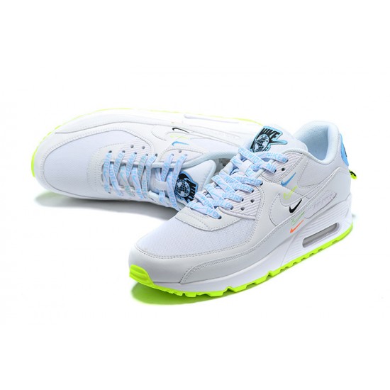 Nike Air Max 90 SE Uomo Worldwide Bianco Blu CK7069-100 Scarpe Da Ginnastica