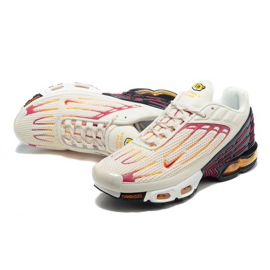 Nike Air Max Plus 3 Uomo Beige Rosso DX2664-001 Scarpe Da Ginnastica