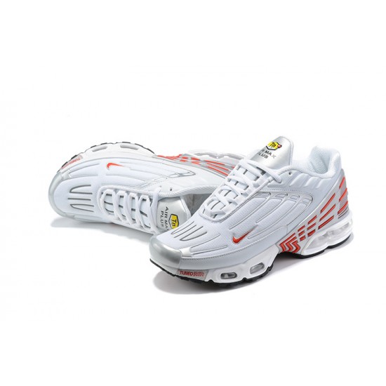 Nike Air Max Plus 3 Uomo Bianco Rosso E Argento Scarpe Da Ginnastica