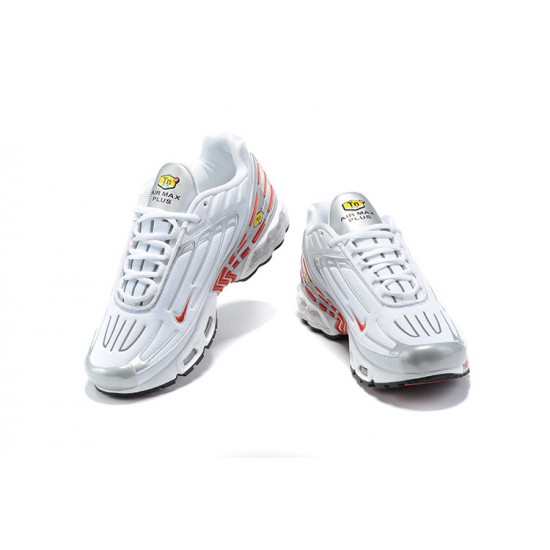 Nike Air Max Plus 3 Uomo Bianco Rosso E Argento Scarpe Da Ginnastica